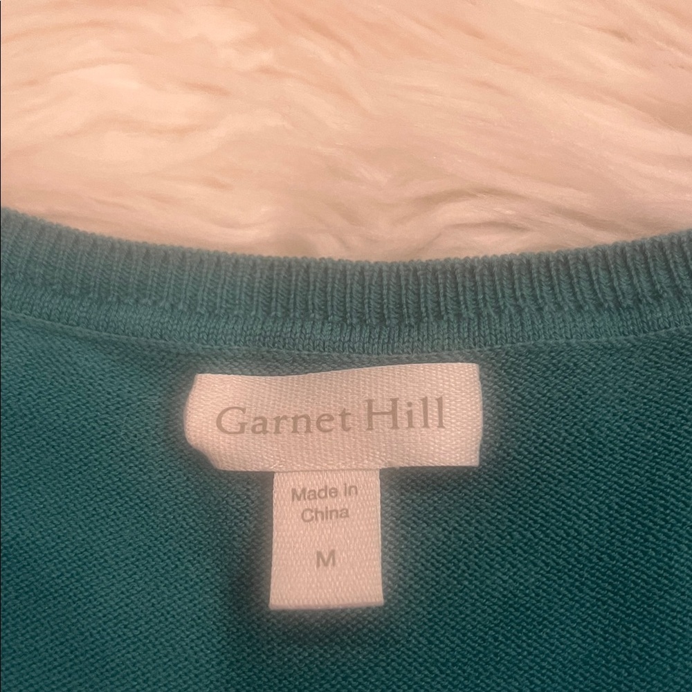 Garnet Hill silk cotton lightweight sweater rolled hem M - Picture 3 of 7